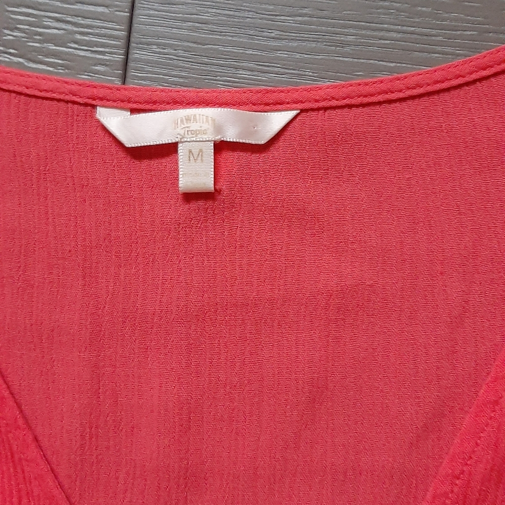 Elegant Coral Romper with Embroidery - Picture 2 of 11